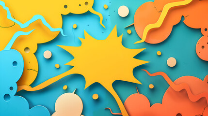 Crafted with care, a colorful speech bubble invites your text to shine ,Colorful abstract background in graffiti style comic background