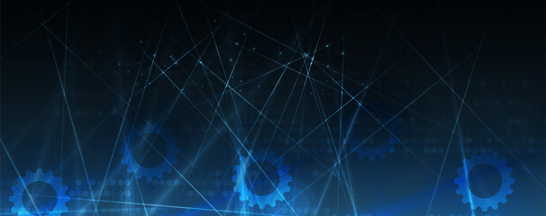 Abstract Artificial intelligence. Cloud computing. Machine learning. Technology web background. Virtual concept futuristic background. Vector art.