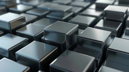 Innovative tech wallpaper featuring neatly aligned grey glossy cubes for modern and sleek design backgrounds