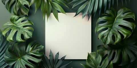 Blank luxury leaves placeholder for logo mockup design, Cope Space