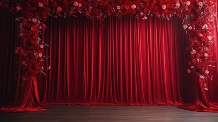 Scarlet symphony. Exquisite wedding stage design to dance in love's rhythm