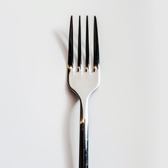 Stainless Steel Fork Isolated on a White Background. Generative AI.