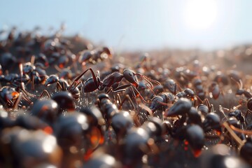 Close-Up of Ants on the Move