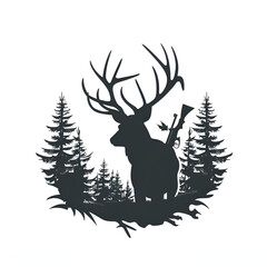 Deer Logo, Simple Vector of Buck Deer,deer logo designs inspirations, hunting club logo, Generative AI