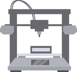 Digital illustration of a contemporary 3d printer, perfect for technology and manufacturing themes