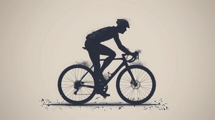 Fototapeta premium illustration in minimalist style racing cyclist