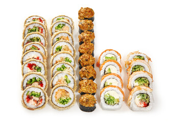 Vibrant sushi set for Japanese style family dinner