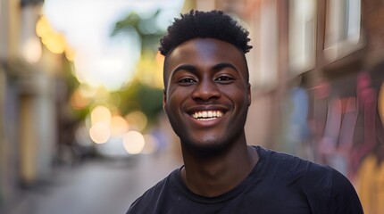 Afroamerican man smiling 