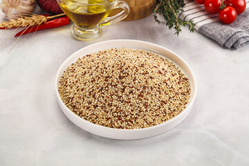 Raw dry quinoa seeds cereal