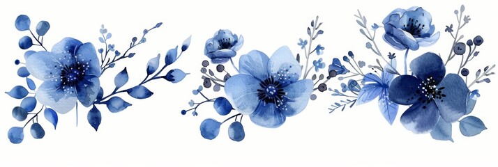 Watercolor Floral Arrangements for Botanical Designs Generative AI