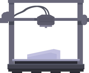 Obraz premium Modern 3d printer icon illustration with additive manufacturing technology. Precision engineering. And futuristic concept in flat design vector. Perfect for graphic. Industrial. And technical projects