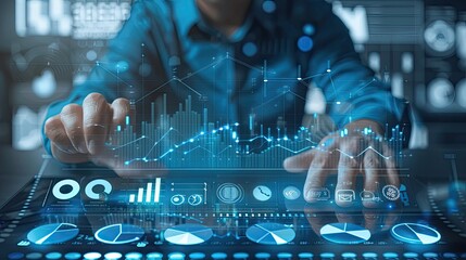 A seasoned financial advisor presenting a comprehensive webinar on stock trading basics, aimed at new investors, with a professional virtual backdrop and visual aids.