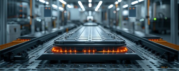 High-tech industrial conveyor with LEDs