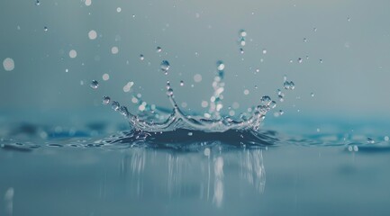 Water Splash on Blue Background