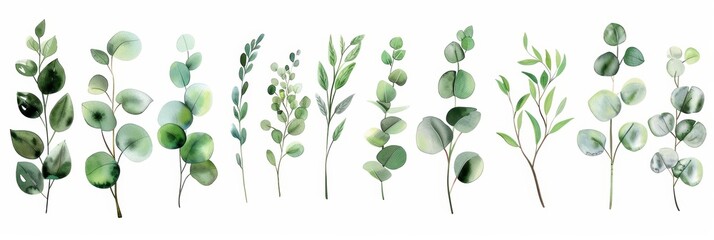 Vibrant Watercolor Botanical Elements for Spring Designs Generative AI