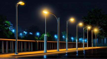 Modern street LED lighting pole