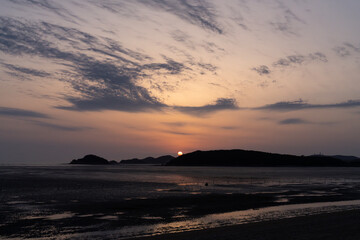 View of the sunset at the seaside