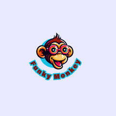 Monkey  Logo  ,funny logo , vector logo template