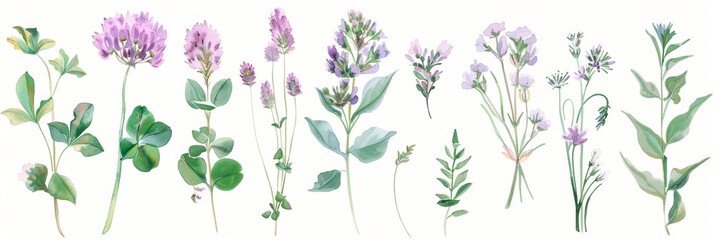 Watercolor Floral Elements for Nature-Inspired Designs Generative AI