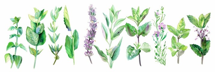 Herbal Tea Delights on White Background Generative AI