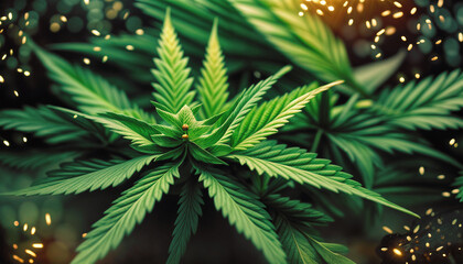 Cannabis texture. Marijuana plants. Background of cannabis plants