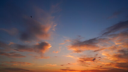 sunset with clouds in the sky for photo bakground
