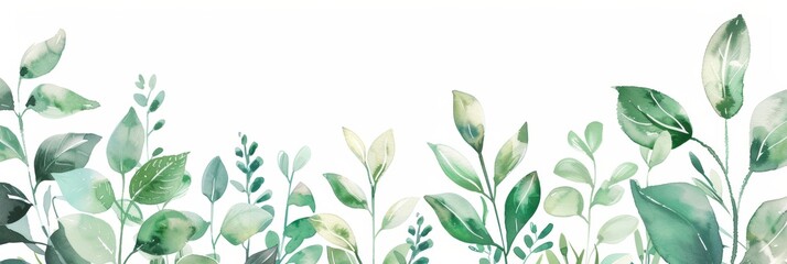 Beautiful Watercolor Plant Illustration for Natural Wallpaper Generative AI