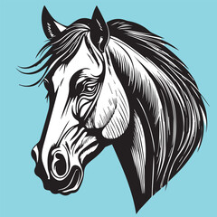 horse head silhouette vector design