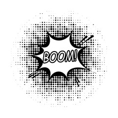 comic speech bubble with boom and dots