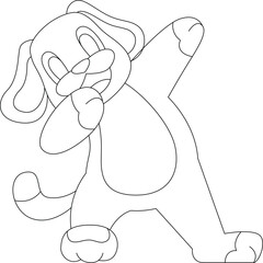 Dog Hip Hop Dance Animal Vector Graphic Art Illustration