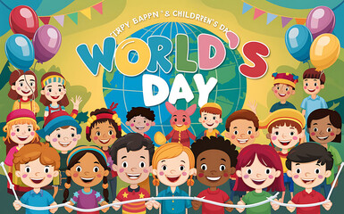 Children’s day with happy kids celebration background Generative AI