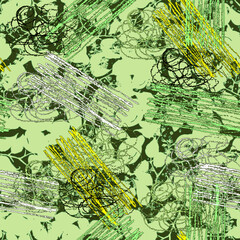 Vintage seamless watercolor pattern - hand drawing threads of lemon, lime  with leaves. Trendy pattern. Painting
Citrus fruits.orange slice, lemon. Branch with citrus fruit. Citrus art background