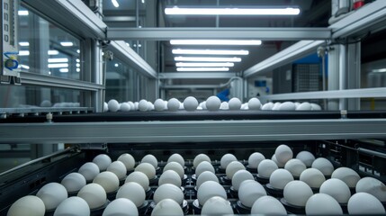 Modern Egg Sorting Facility with Advanced Machinery Promoting Efficient and Careful Production