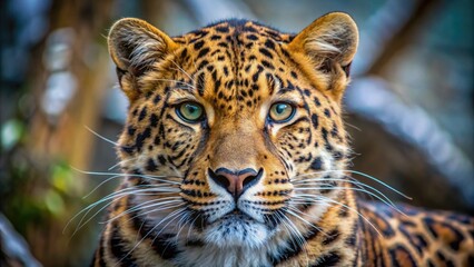 Close Up of a Leopard Staring at the Camera. Generative AI