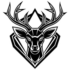 A logo design an deer head vector silhouette