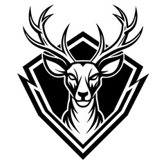 A logo design an deer head vector silhouette