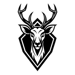 A logo design an deer head vector silhouette