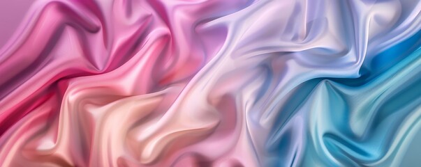 Obraz premium Abstract silk fabric in pastel colors creating a smooth and elegant texture. Ideal for background, decoration, fashion, and creative designs.
