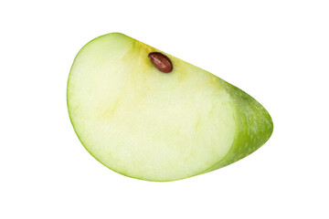 Apple slice on isolated white background.