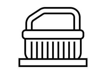 Icono negro de un cepillo en fondo blanco.