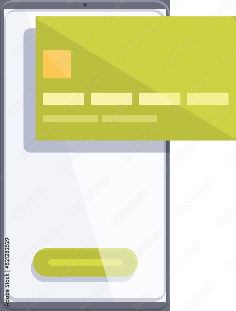 Poster flat design vector illustration of a smartphone with a stylized user interface
