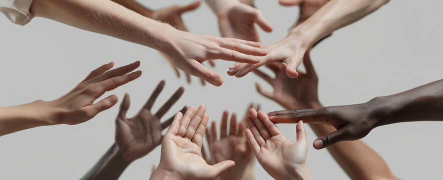 A group of people holding hands in a circle