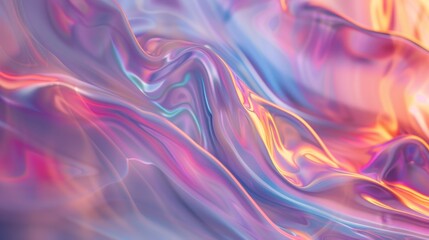 Obraz premium Vibrant abstract fluid art with colorful swirls and waves in pink, purple, and blue tones, creating a mesmerizing visual effect.