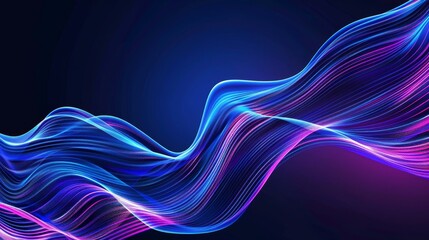 Vibrant abstract digital wave illustration in neon blue and purple tones, perfect for tech and modern design backgrounds.