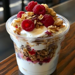 Una deliciosa y enorme copa de yogurt con fruta