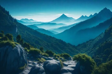 Beautiful scene of mountains.