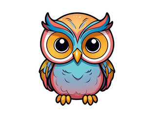 Obraz premium png stickers no background cute kawaii colorful owl