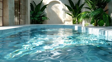 pool area, relaxation and well-being concept generative ai