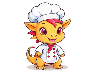 png stickers no background cute kawaii dragon chef