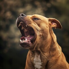 An angry pitbull barking, generated with ai